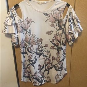 Cold-Shoulder Floral Top